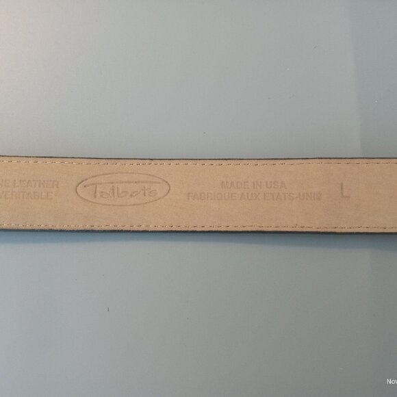 Talbots Genuine Leather Belt Size L Two Toned Heart Hardware - Picture 5 of 5